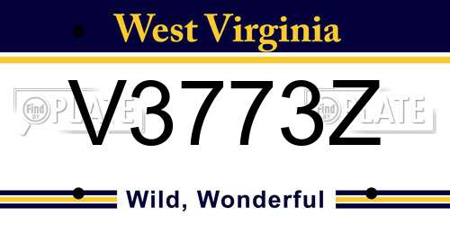 V3773Z West Virginia License Plate