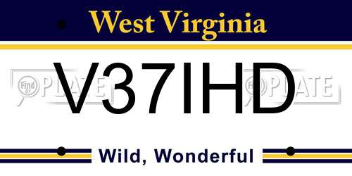 V37IHD West Virginia License Plate