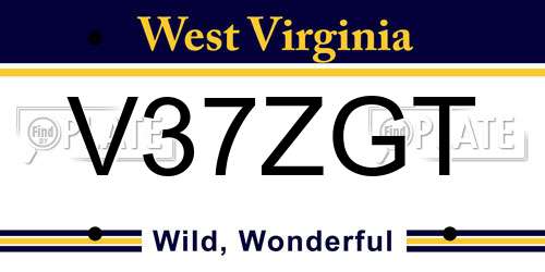 V37ZGT West Virginia License Plate