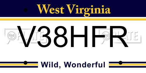 V38HFR West Virginia License Plate