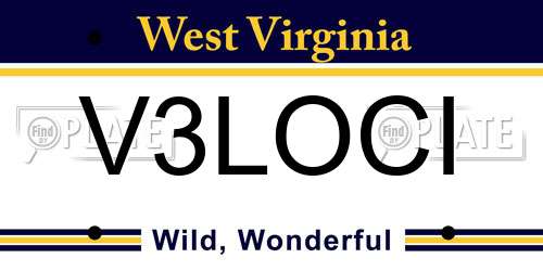 V3LOCI West Virginia License Plate