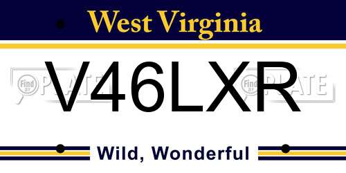 V46LXR West Virginia License Plate