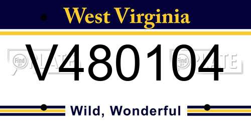 V480104 West Virginia License Plate