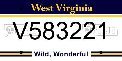 V583221 West Virginia License Plate