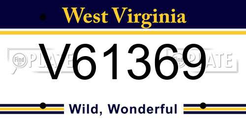 V61369 West Virginia License Plate