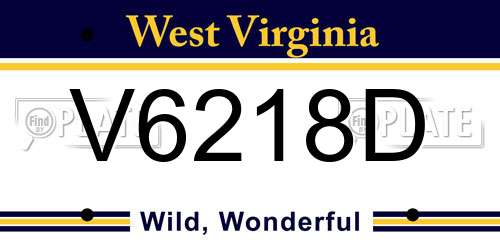 V6218D West Virginia License Plate
