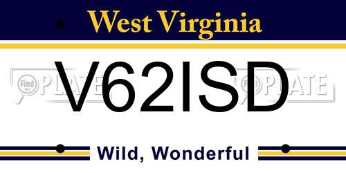 V62ISD West Virginia License Plate