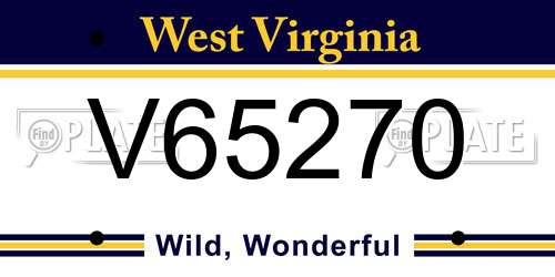 V65270 West Virginia License Plate