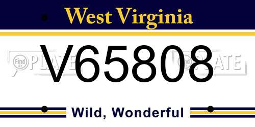 V65808 West Virginia License Plate