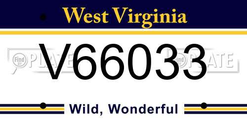 V66033 West Virginia License Plate