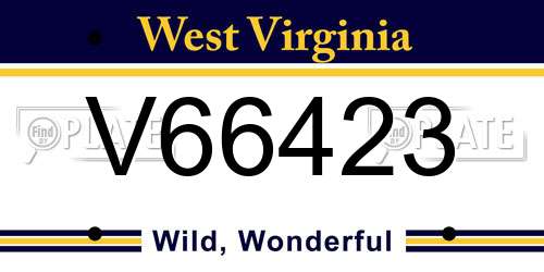 V66423 West Virginia License Plate