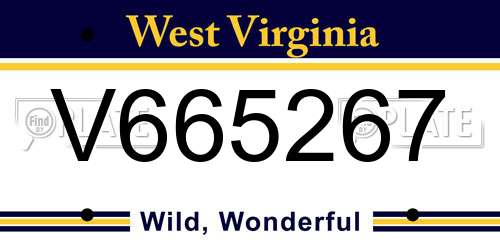 V665267 West Virginia License Plate