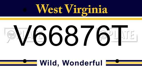 V66876T West Virginia License Plate