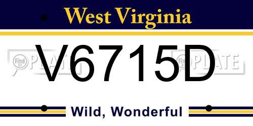 V6715D West Virginia License Plate