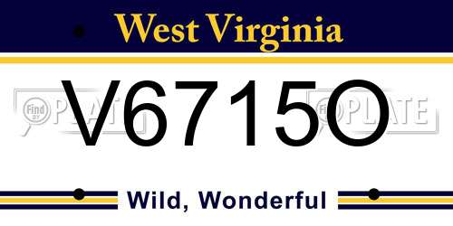 V6715O West Virginia License Plate