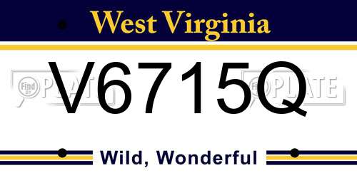 V6715Q West Virginia License Plate