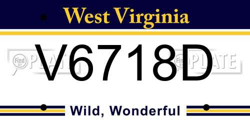 V6718D West Virginia License Plate