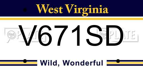 V671SD West Virginia License Plate