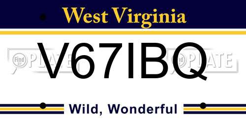 V67IBQ West Virginia License Plate
