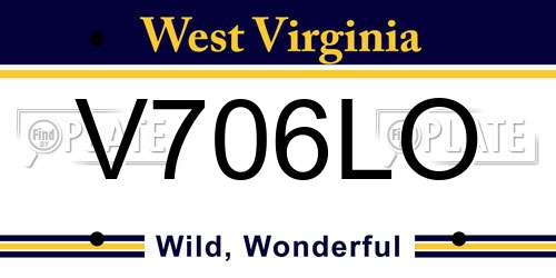 V706LO West Virginia License Plate