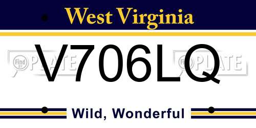 V706LQ West Virginia License Plate
