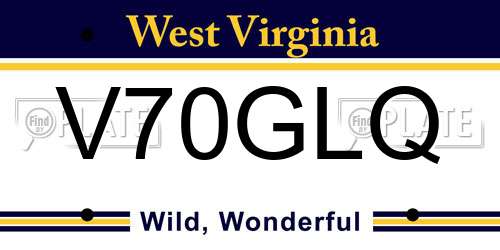 V70GLQ West Virginia License Plate