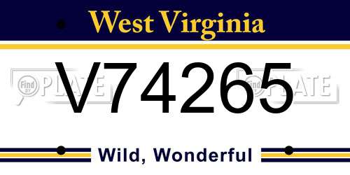 V74265 West Virginia License Plate