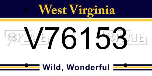 V76153 West Virginia License Plate