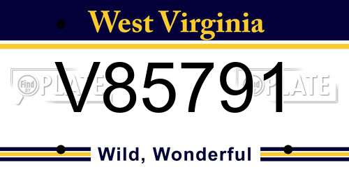 V85791 West Virginia License Plate