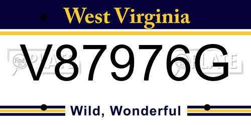 V87976G West Virginia License Plate