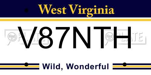 V87NTH West Virginia License Plate