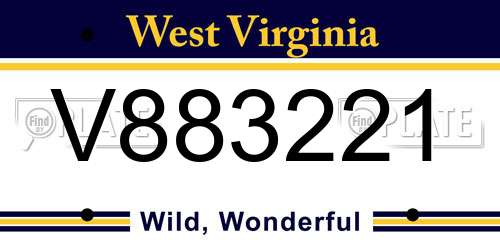 V883221 West Virginia License Plate