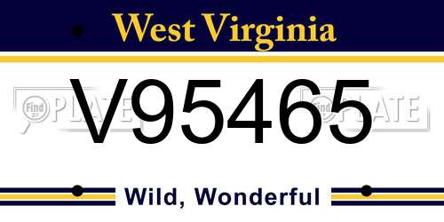 V95465 West Virginia License Plate