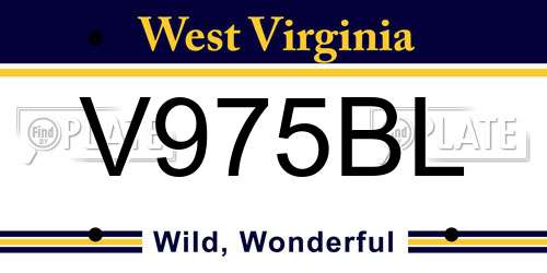 V975BL West Virginia License Plate