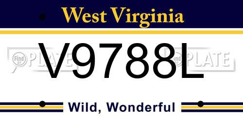 V9788L West Virginia License Plate
