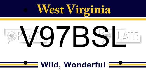 V97BSL West Virginia License Plate