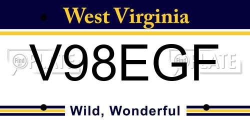 V98EGF West Virginia License Plate