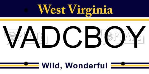 VADCBOY West Virginia License Plate