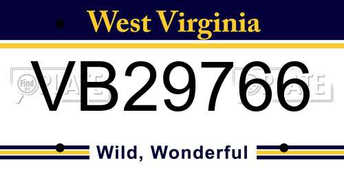 VB29766 West Virginia License Plate