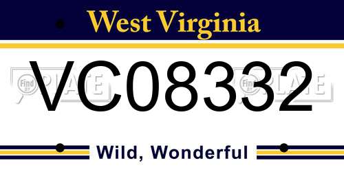 VC08332 West Virginia License Plate