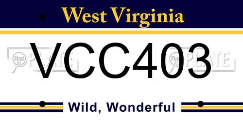 VCC403 West Virginia License Plate