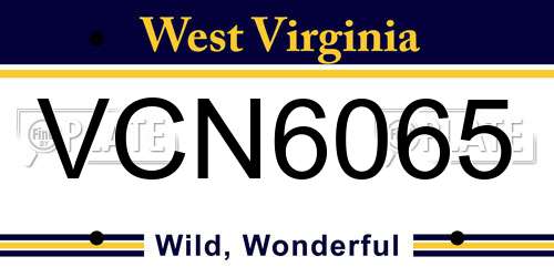 VCN6065 West Virginia License Plate