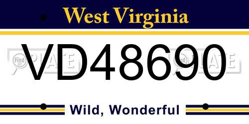 VD48690 West Virginia License Plate