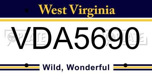 VDA5690 West Virginia License Plate