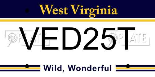 VED25T West Virginia License Plate