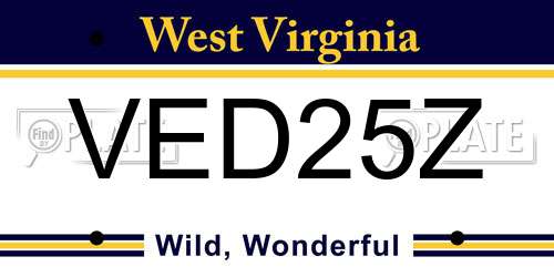 VED25Z West Virginia License Plate