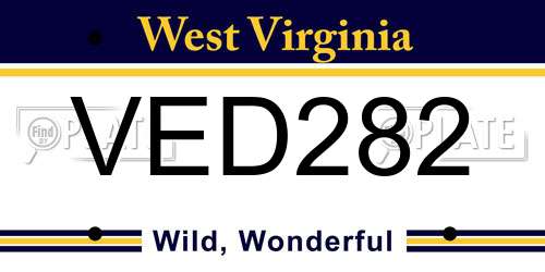 VED282 West Virginia License Plate