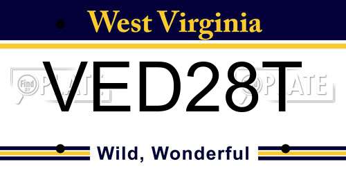 VED28T West Virginia License Plate
