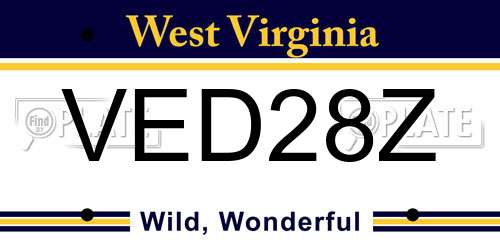 VED28Z West Virginia License Plate