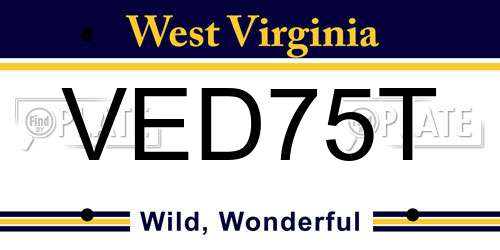 VED75T West Virginia License Plate